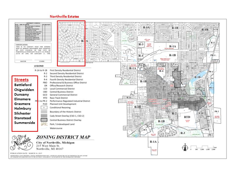 Zoning District Map with NECA Identified